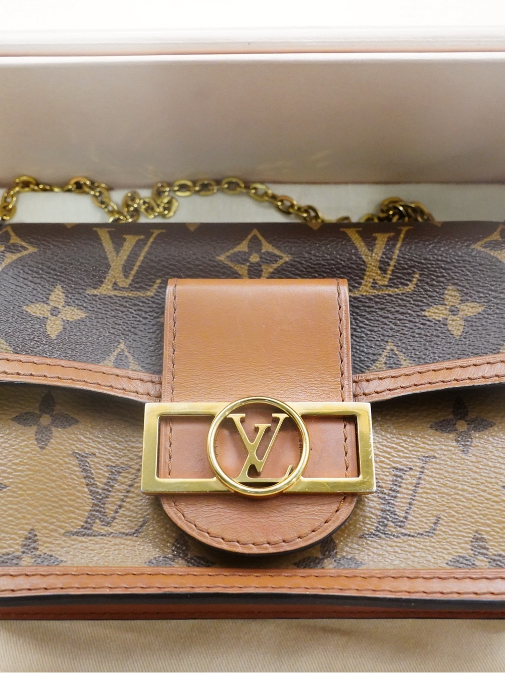 Louis Vuitton Dauphine Reverse Monogram with Gold Hardware/Chain - Picture 6 of 16